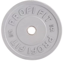 Диск для штанги каучуковый, цветной PROFI-FIT D-51,  5 кг