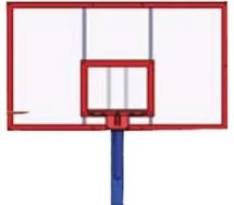 Стенд баскетбольный для улиц FIBA , щит 1800х1050 стекло акриловое УТ408.1 
