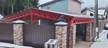 Двускатный навес с сотовым поликарбонатом