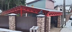 Двускатный навес с сотовым поликарбонатом, фото 5