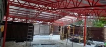 Двускатный навес с сотовым поликарбонатом