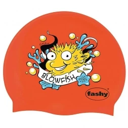 Шапочка для плавательная детская &quot;FASHY Silicone Cap Printed&quot;, принт &quot;рыба-игла&quot;, красный