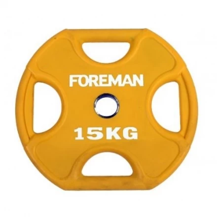 Диск X-Training уретановый цветной FOREMAN FM/UPX-15KG-YL (15 кг), фото 1