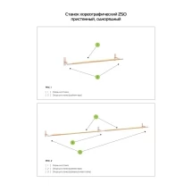 Станок хореографический ZSO пристенный, однорядный 1,5 м, перекладина  D-40 мм Береза
