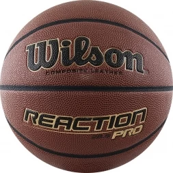 Мяч баск. WILSON Reaction PRO, арт.WTB10138XB06, р.6, синт. PU, бутил. камера, темно-коричневый