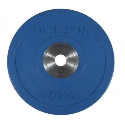 Диск бампированный обрезиненный цветной FOREMAN FM/BM-20KG-BL (20 кг), фото 1