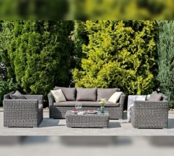 Зона 10 Капучино лаунж-зона из искусственного ротанга, цвет графит, фото 5