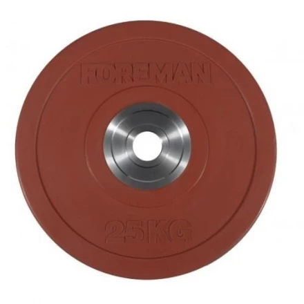 Диск бампированный обрезиненный цветной FOREMAN FM/BM-25KG-RD (25 кг), фото 1