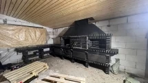 Печь Аристократ 750 Прямоугольный кирпич микс коричневого с желтым