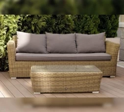 Зона 5 Гляссе лаунж-зона из искусственного ротанга, цвет соломенный, фото 4
