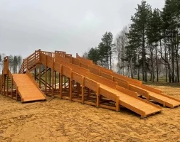 Деревянная зимняя горка Snow Fox (скат: 4м-2шт, 10м-2шт), фото 1