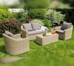 Зона 12 Кон Панна лаунж-зона из искусственного ротанга, цвет соломенный, фото 6
