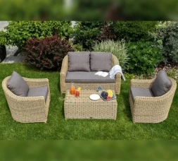 Зона 12 Кон Панна лаунж-зона из искусственного ротанга, цвет соломенный, фото 5