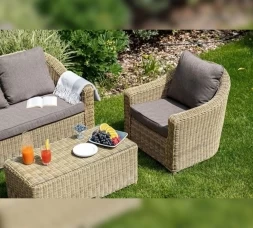Зона 12 Кон Панна лаунж-зона из искусственного ротанга, цвет соломенный, фото 7