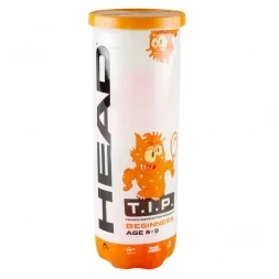 Мяч теннисный HEAD T.I.P Orange, арт.578123,уп.3 шт, фетр,нат.резина,желто-оранжевый