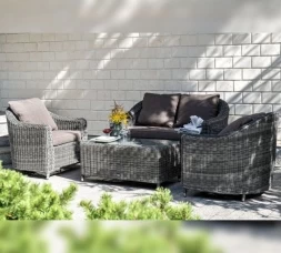 Зона 7 Кон Панна лаунж-зона из искусственного ротанга, цвет графит, фото 10