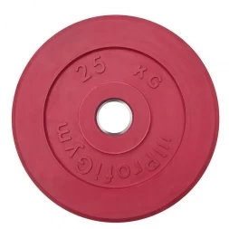 Диск «Profigym» тренировочный обрезиненный 25 кг цветной 51 мм (металлическая втулка)   ДТРЦ-25/51 