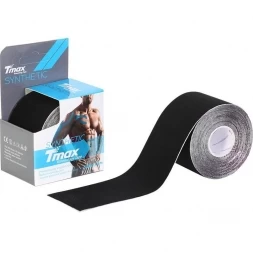 Тейп кинезиологический Tmax Synthetic Black (5 см x 5 м), арт. 423341, черный