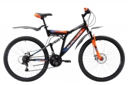 Велосипед Black One Phantom FS 26 D чёрный/оранжевый/голубой 16&quot;