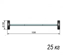 Штанга тренировочная 25кг ST580-25 