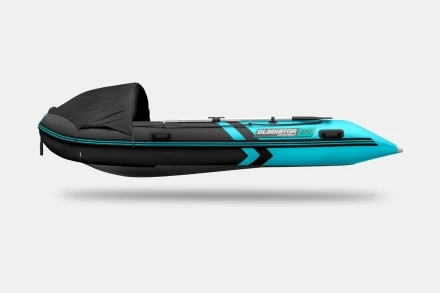Gladiator C 370 AL ACTIVE Черно-бирюзовый моторная лодка ПВХ Алюминиевый пайол, фото 3