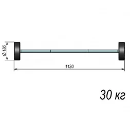 Штанга тренировочная 30кг ST580-30 