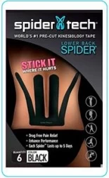 Тейп преднарезанный для нижней части спины SpiderTech, 6 шт., фото 2