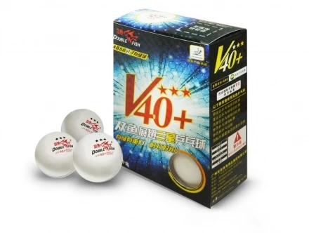 DOUBLE FISH 40+ 3*, 6 мячей в упаковке, белые. Для профессионалов., фото 1