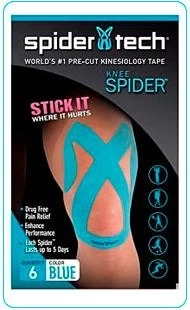 Тейп преднарезанный для колена SpiderTech, 6 шт., фото 2