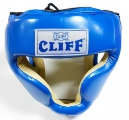 Шлем боксерский CLIFF закрытый (кожа) синий p.XL