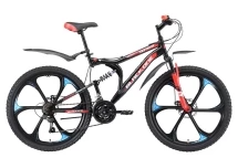 Велосипед Black One Totem FS 26 D чёрный/красный/белый 18&quot;