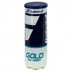 Мяч теннисный BABOLAT Gold All Court 3B,арт.501086, уп.3шт,одобр.ITF,сукно,нат.резина,желт, фото 1