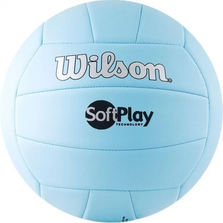 Мяч волейбольный &quot;Wilson Soft Play&quot;, размер 5, серебристо-голубой, фото 1