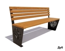 Парковая скамейка Индия, Лиственница (без подлокотников) 2,5 м