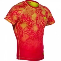 Компрессионная футболка Venum &quot;Fusion&quot; Compression T-shirt - Orange Yellow Short Sleeves, фото 2