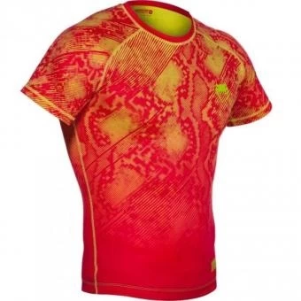 Компрессионная футболка Venum &quot;Fusion&quot; Compression T-shirt - Orange Yellow Short Sleeves, фото 2