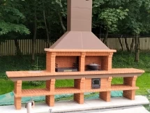 Печь Аристократ 736 Прямоугольный кирпич микс коричневого с желтым