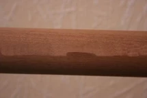 Поручень для хореографического станка, фиберглассовый, ошпоненный красным деревом, без лака.