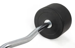 Штанга неразборная обрезиненная 35 кг Изогнутый гриф, фото 3