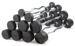 Штанга неразборная обрезиненная 35 кг Изогнутый гриф, фото 5