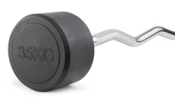Штанга неразборная обрезиненная 35 кг Изогнутый гриф, фото 1