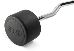 Штанга неразборная обрезиненная 35 кг Изогнутый гриф, фото 2