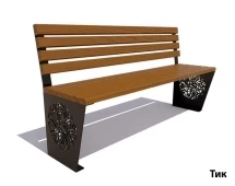 Парковая скамейка Индия, Лиственница (без подлокотников) 1,8 м