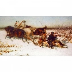 Нарды + Шашки Тульские &quot;Зимняя Охота&quot; большие