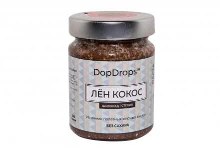 Шоколадная паста с кокосом, льном и стевией, в стекле, 265г, фото 2