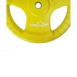 Диск обрезиненный BB-201 15 кг, d=26 мм, желтый, фото 2