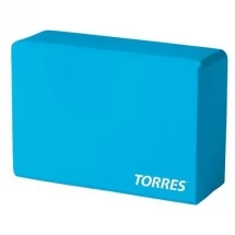Блок для йоги &quot;TORRES&quot;, размер 8x15x23 см, материал ЭВА, голубой.