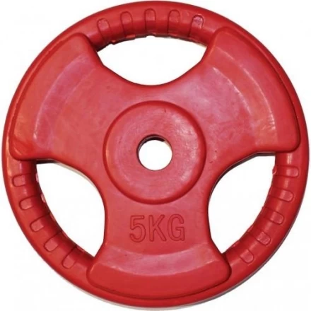 Диск обрезиненный ZSO цветной &quot;3 HANDLE&quot; D-26, 5 кг, фото 1
