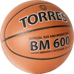 Мяч баск. &quot;TORRES BM600&quot; арт.B32025, р.5, ПУ, нейлон. корд, бут. камера, темнокоричневый-черн, фото 2