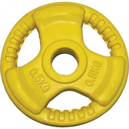 Диск обрезиненный ZSO цветной &quot;3 HANDLE&quot; D-26, 0,5 кг, фото 1